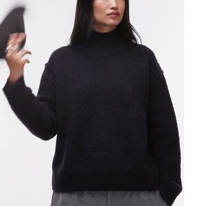 Topshop Navy Turtleneck Oversized Sweater NWT